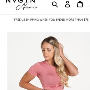 NVGTN cross body tee . Dusty pink. True to size